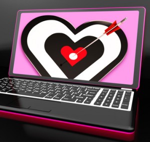 Target Heart On Laptop Showing Passion